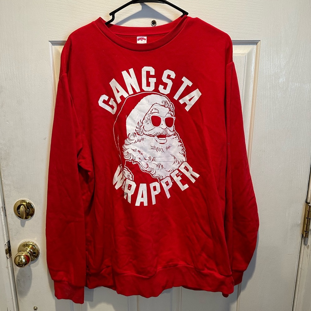 Red gangsta wrapper sweater